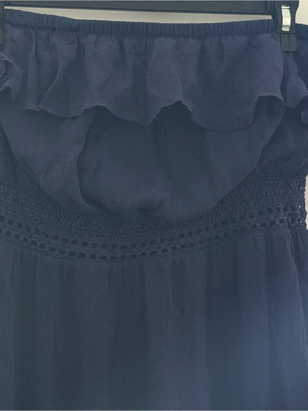 Strapless Ruffle Maxi Dress - Navy - Picture 2 of 6